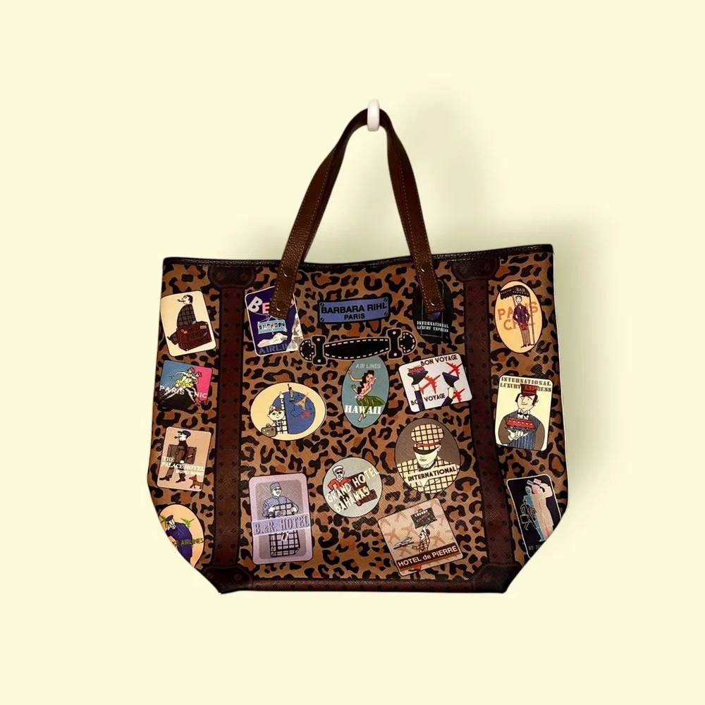 Barbara Rihl Leopard Print Tote - Picture 1 of 3